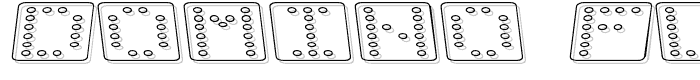 Domino flad kursiv omrids font
